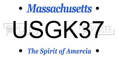 USGK37 Massachusetts License Plate