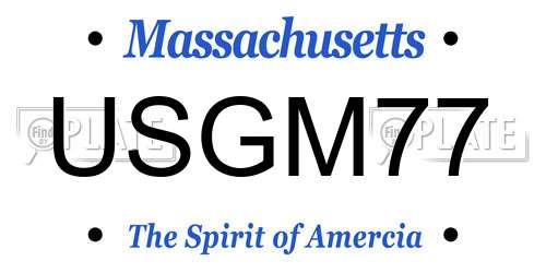 USGM77 Massachusetts License Plate