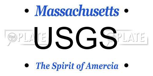 USGS Massachusetts License Plate