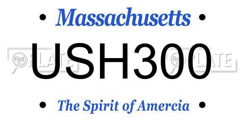 USH300 Massachusetts License Plate