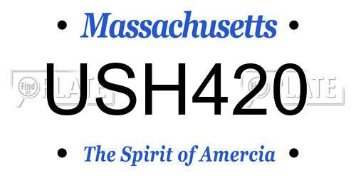 USH420 Massachusetts License Plate