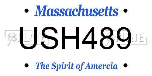 USH489 Massachusetts License Plate