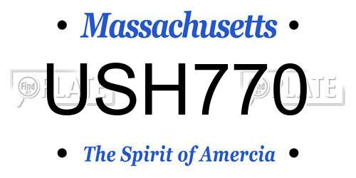 USH770 Massachusetts License Plate