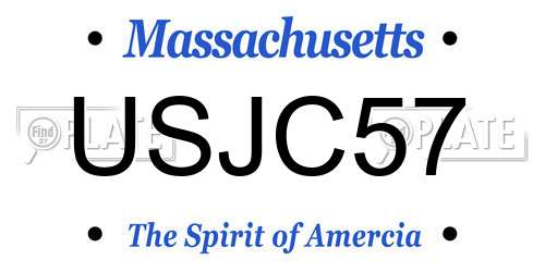 USJC57 Massachusetts License Plate