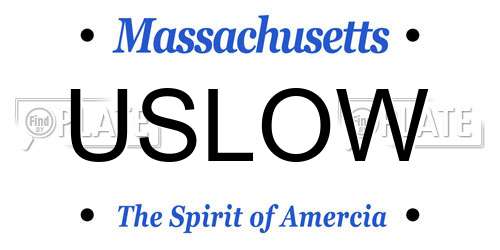 USLOW Massachusetts License Plate