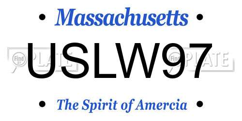 USLW97 Massachusetts License Plate