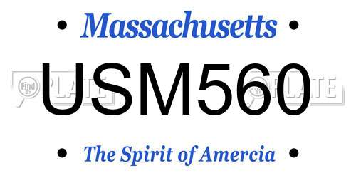 USM560 Massachusetts License Plate