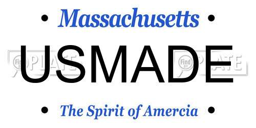 USMADE Massachusetts License Plate
