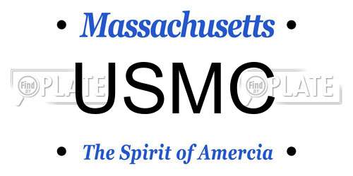 USMC Massachusetts License Plate