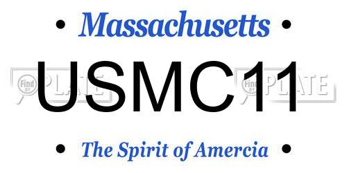 USMC11 Massachusetts License Plate