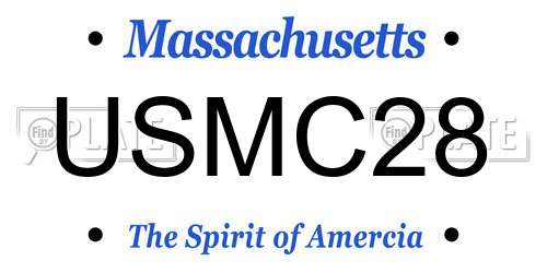 USMC28 Massachusetts License Plate