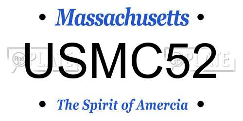 USMC52 Massachusetts License Plate
