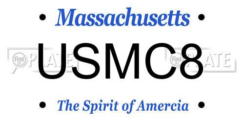 USMC8 Massachusetts License Plate