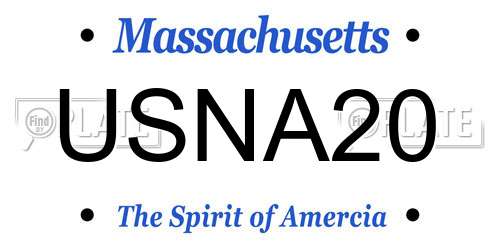 USNA20 Massachusetts License Plate