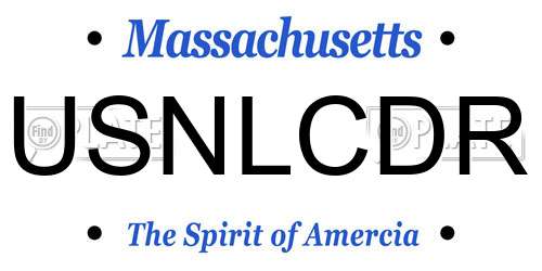 USNLCDR Massachusetts License Plate