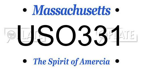 USO331 Massachusetts License Plate