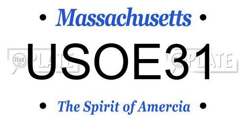 USOE31 Massachusetts License Plate