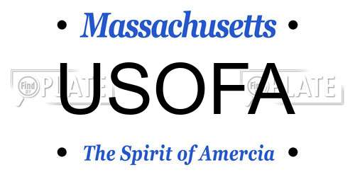USOFA Massachusetts License Plate