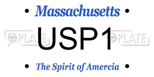 USP1 Massachusetts License Plate