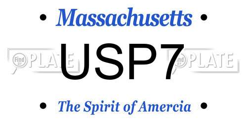 USP7 Massachusetts License Plate