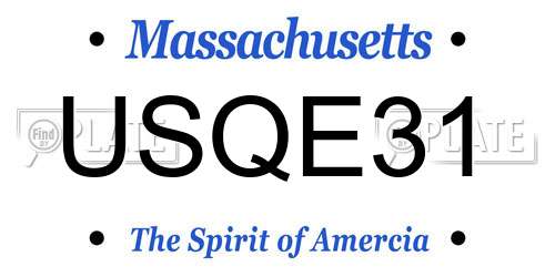 USQE31 Massachusetts License Plate