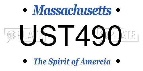UST490 Massachusetts License Plate