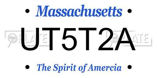 UT5T2A Massachusetts License Plate