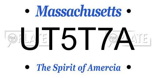 UT5T7A Massachusetts License Plate