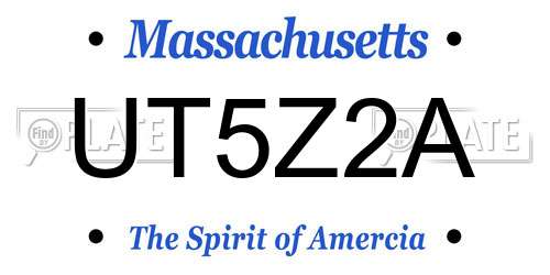 UT5Z2A Massachusetts License Plate
