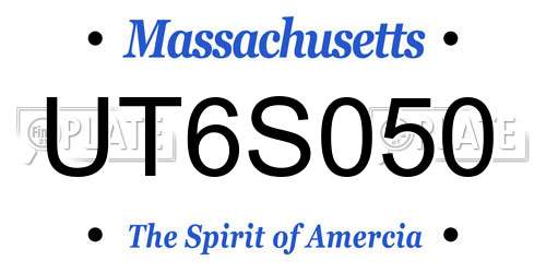 UT6S050 Massachusetts License Plate