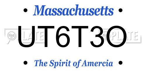 UT6T3O Massachusetts License Plate