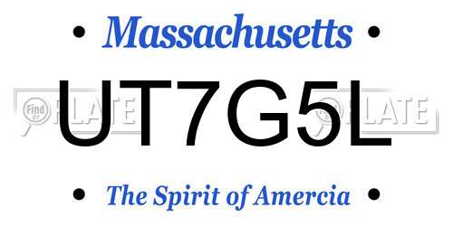 UT7G5L Massachusetts License Plate