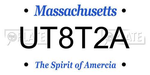 UT8T2A Massachusetts License Plate
