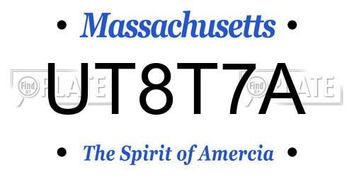 UT8T7A Massachusetts License Plate