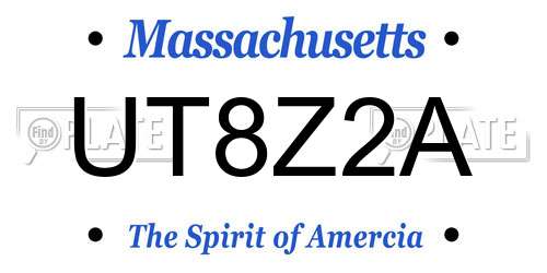 UT8Z2A Massachusetts License Plate