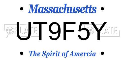 UT9F5Y Massachusetts License Plate