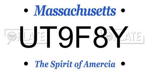 UT9F8Y Massachusetts License Plate