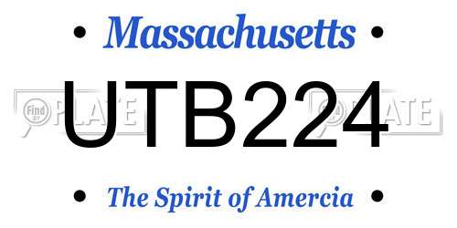 UTB224 Massachusetts License Plate