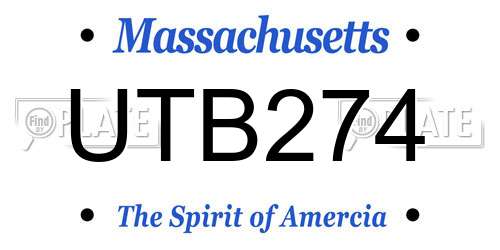 UTB274 Massachusetts License Plate