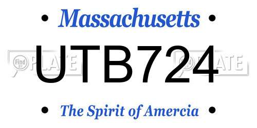 UTB724 Massachusetts License Plate