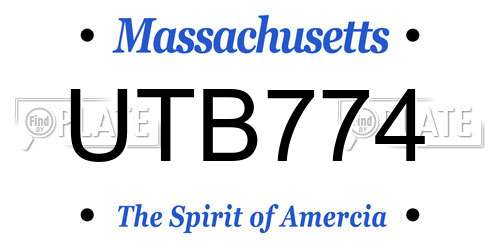 UTB774 Massachusetts License Plate