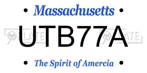 UTB77A Massachusetts License Plate