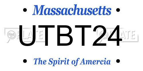 UTBT24 Massachusetts License Plate