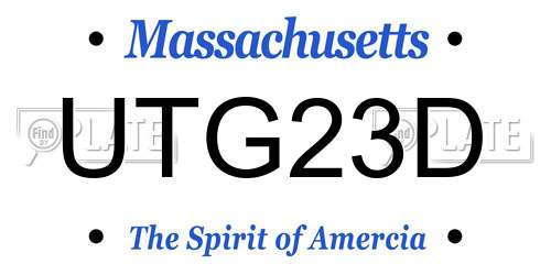 UTG23D Massachusetts License Plate