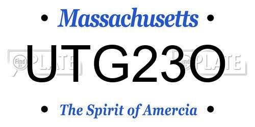 UTG23O Massachusetts License Plate
