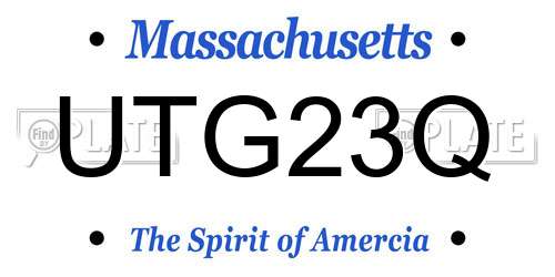 UTG23Q Massachusetts License Plate