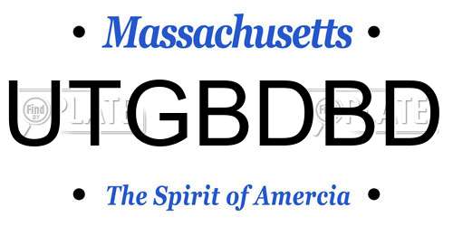 UTGBDBD Massachusetts License Plate