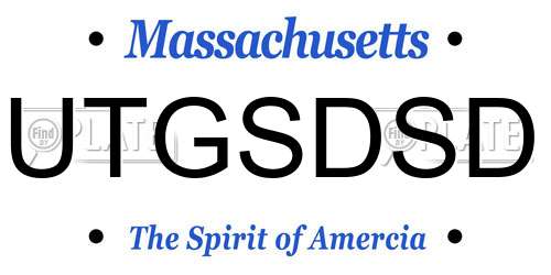 UTGSDSD Massachusetts License Plate