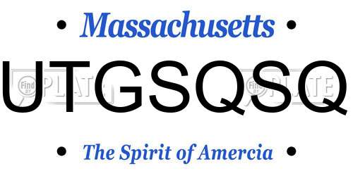UTGSQSQ Massachusetts License Plate