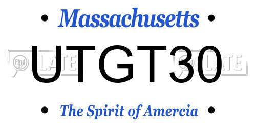 UTGT30 Massachusetts License Plate